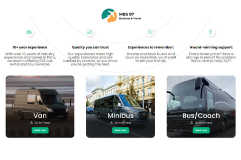 MBS 87 Bus Rental services for SMAP Immo Paris and beyond